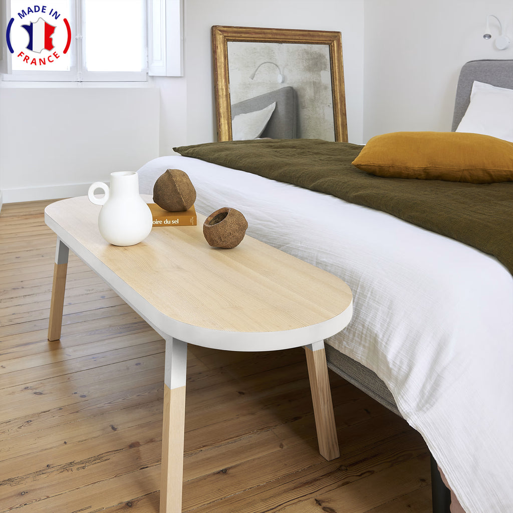 Egee - Bed bench end 140 cm, 100% solid ash