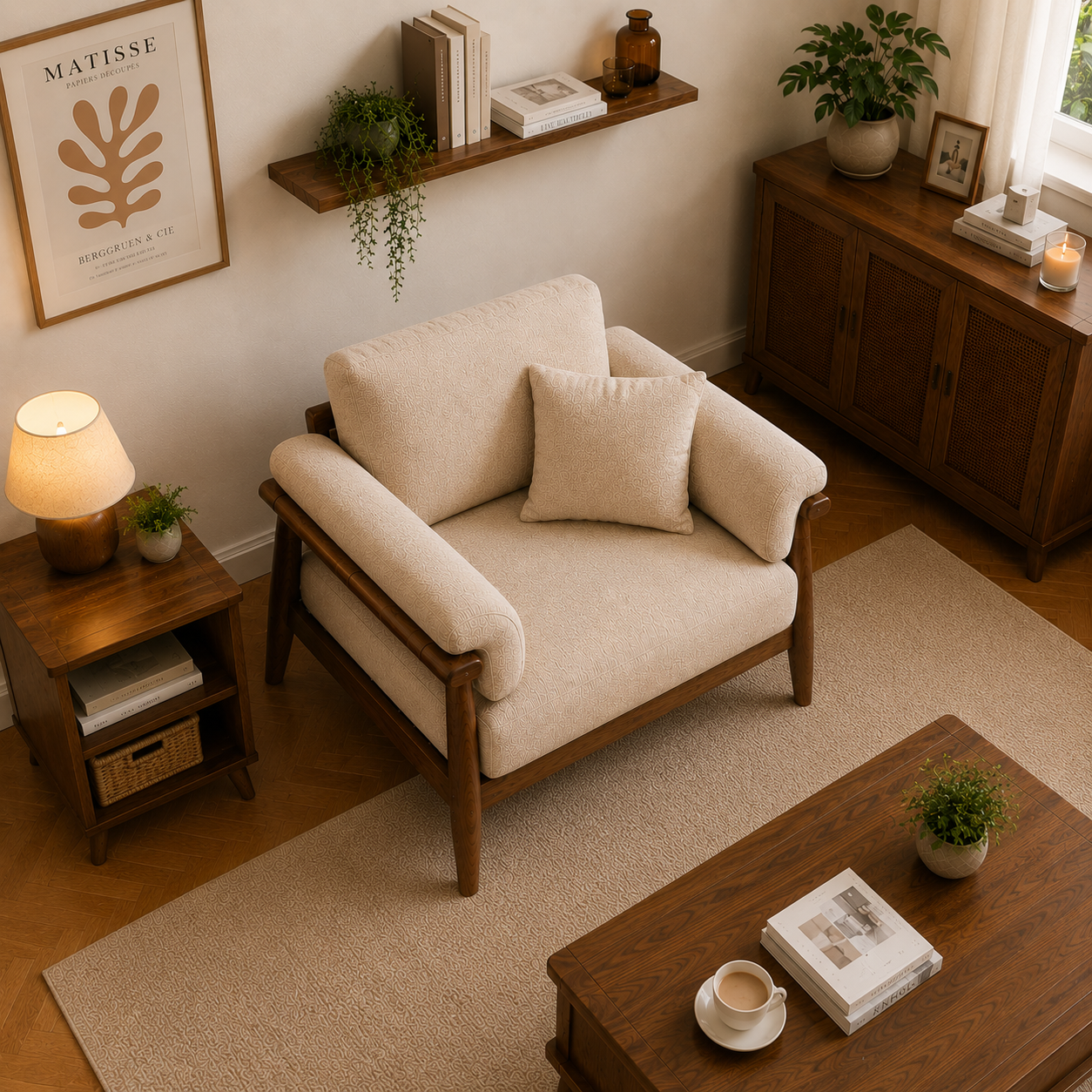 Milano Italian 1 Seater Sofa Front View | Mamta Handicraft