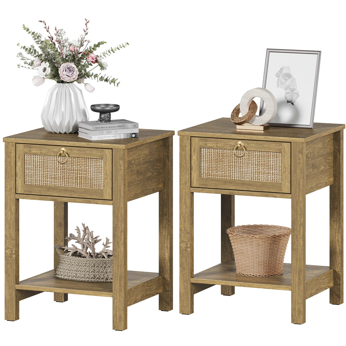 Pomodoro 23.6'' Tall 1 - Drawer Nightstand (Set of 2)