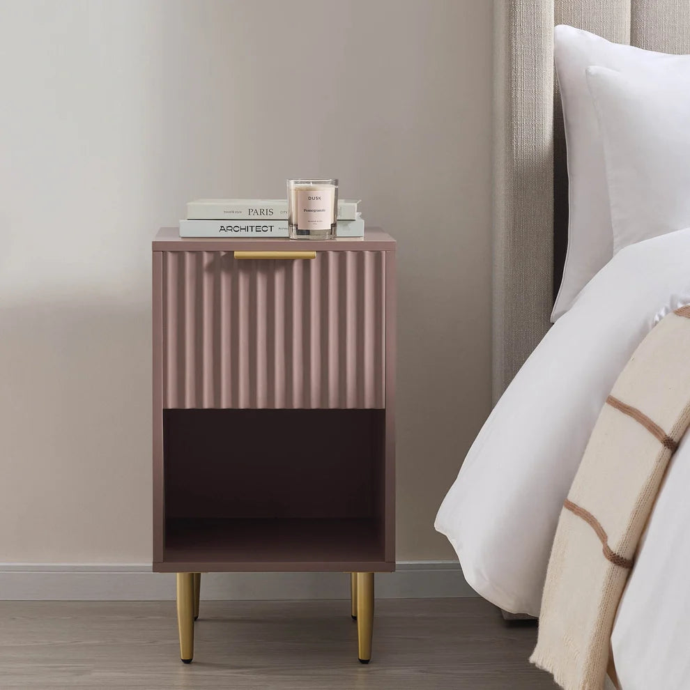 Velin Sheesham Wood 1-Drawer Nightstand | Mamta Handicraft
