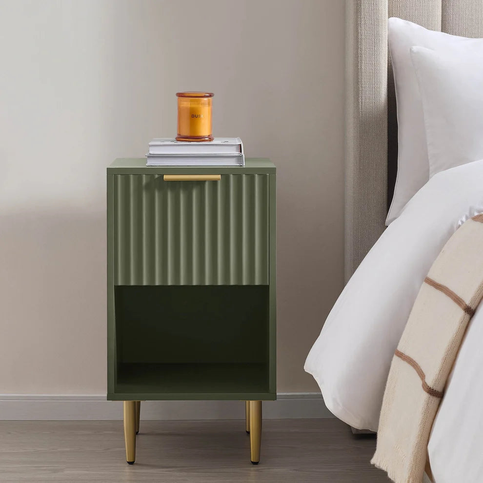Velin Sheesham Wood 1-Drawer Nightstand | Mamta Handicraft