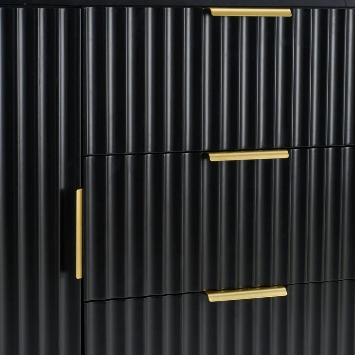 Evie Sideboard with Drawers - Black