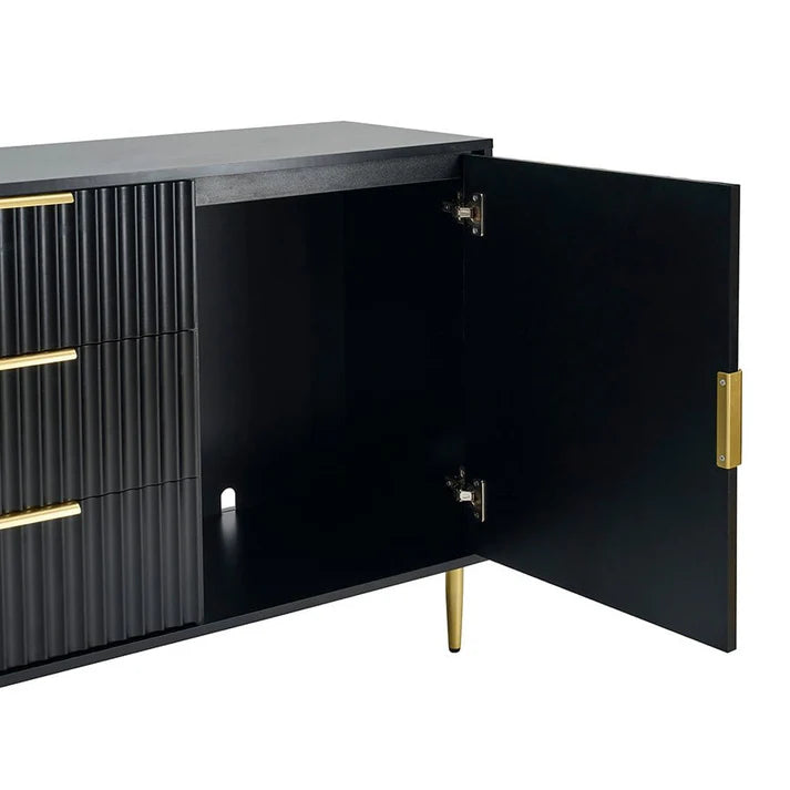 Evie Sideboard with Drawers - Black