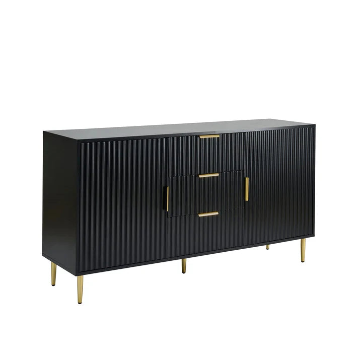 Evie Sideboard with Drawers - Black