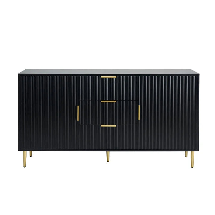 Evie Sideboard with Drawers - Black