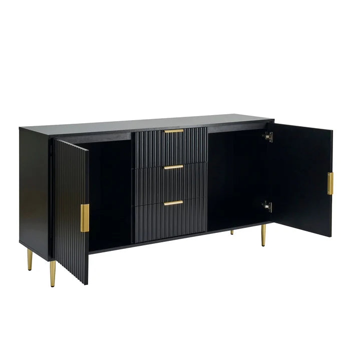 Evie Sideboard with Drawers - Black