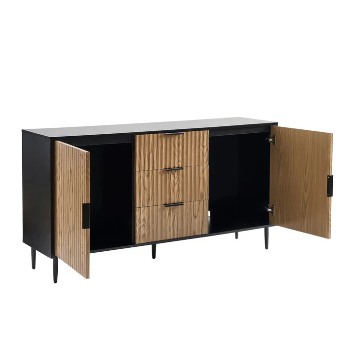 Evie Sideboard with Drawers - Black