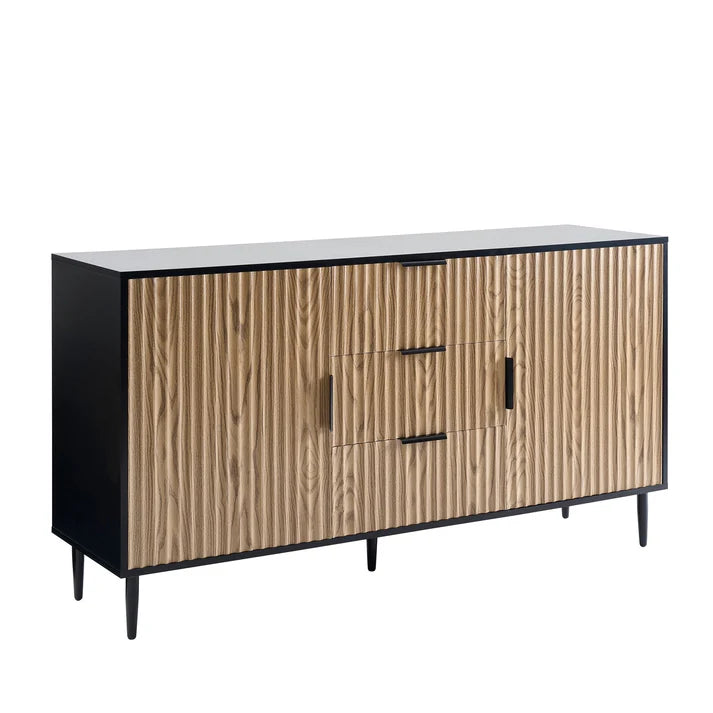 Evie Sideboard with Drawers - Black