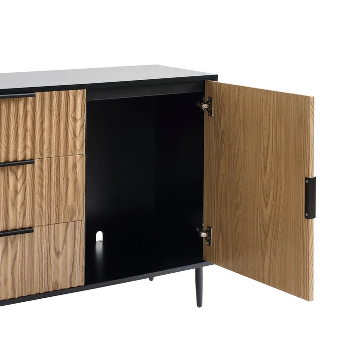 Evie Sideboard with Drawers - Black