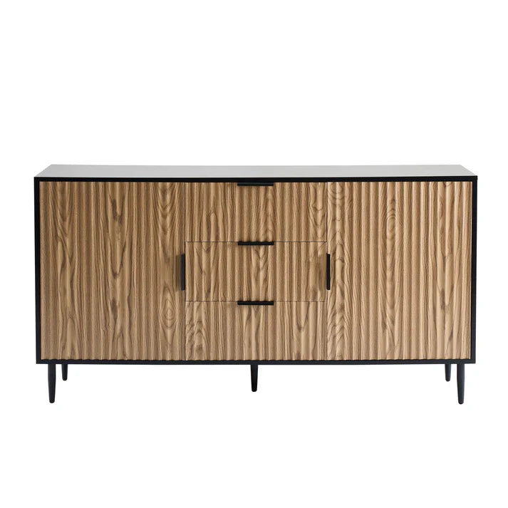 Evie Sideboard with Drawers - Black