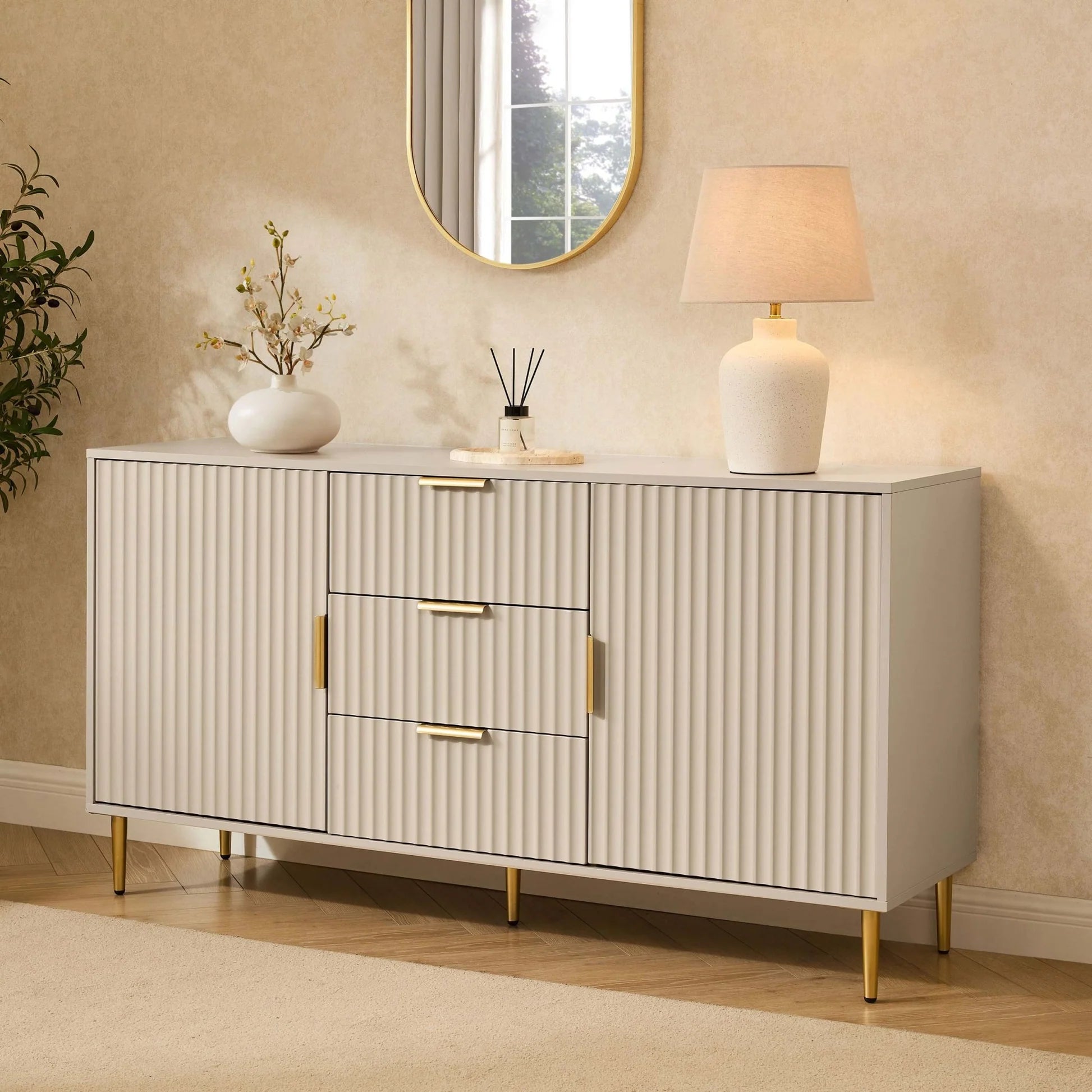 Evie Sideboard with Drawers - Black