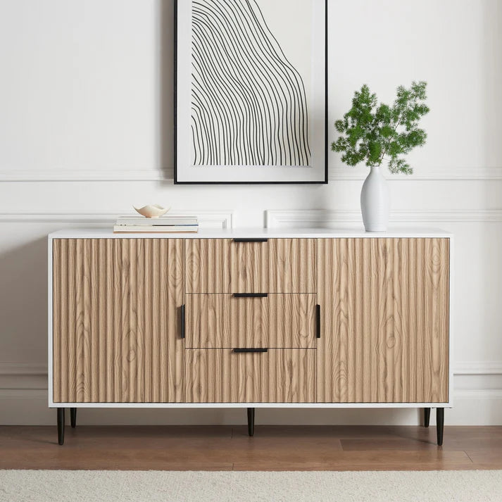 Evie Sideboard with Drawers - Black