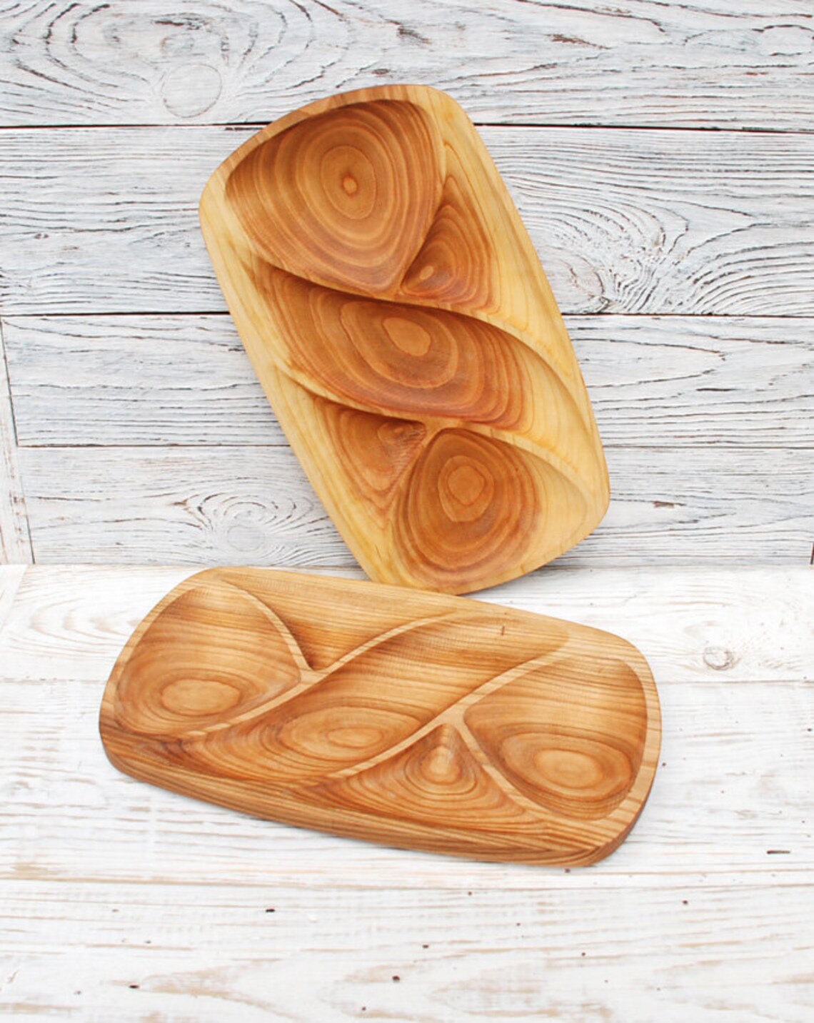 Wood plate Decorative plate Wood Serving Tray Wooden Platter Wood Serving Tray Segmented Portion Control Plate Wood Dish