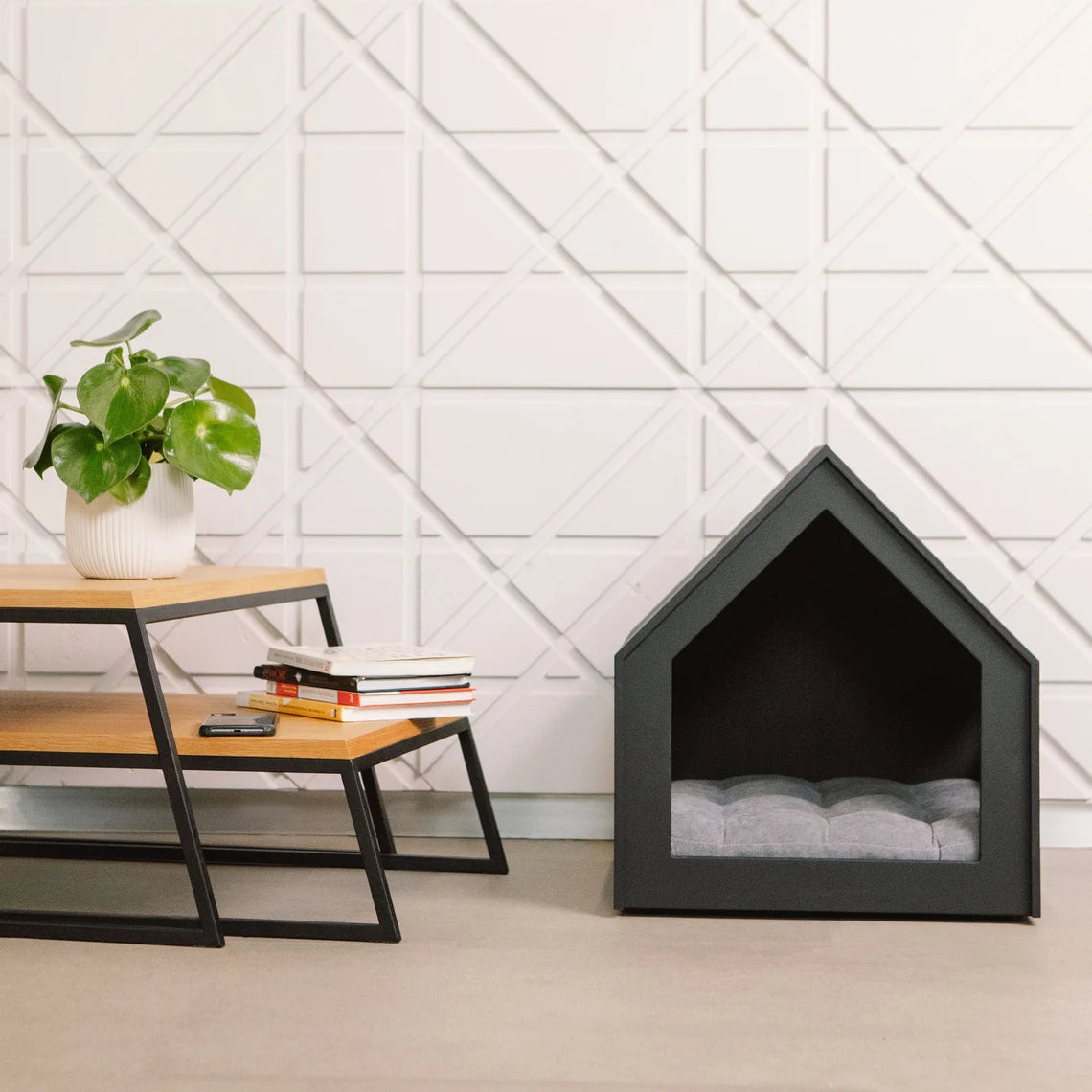 Minimalist dog and cat house Petso with all over painting/dog bed/cat bed/cat house/pet furniture/dog pillow/cat pillow/indoor dog house