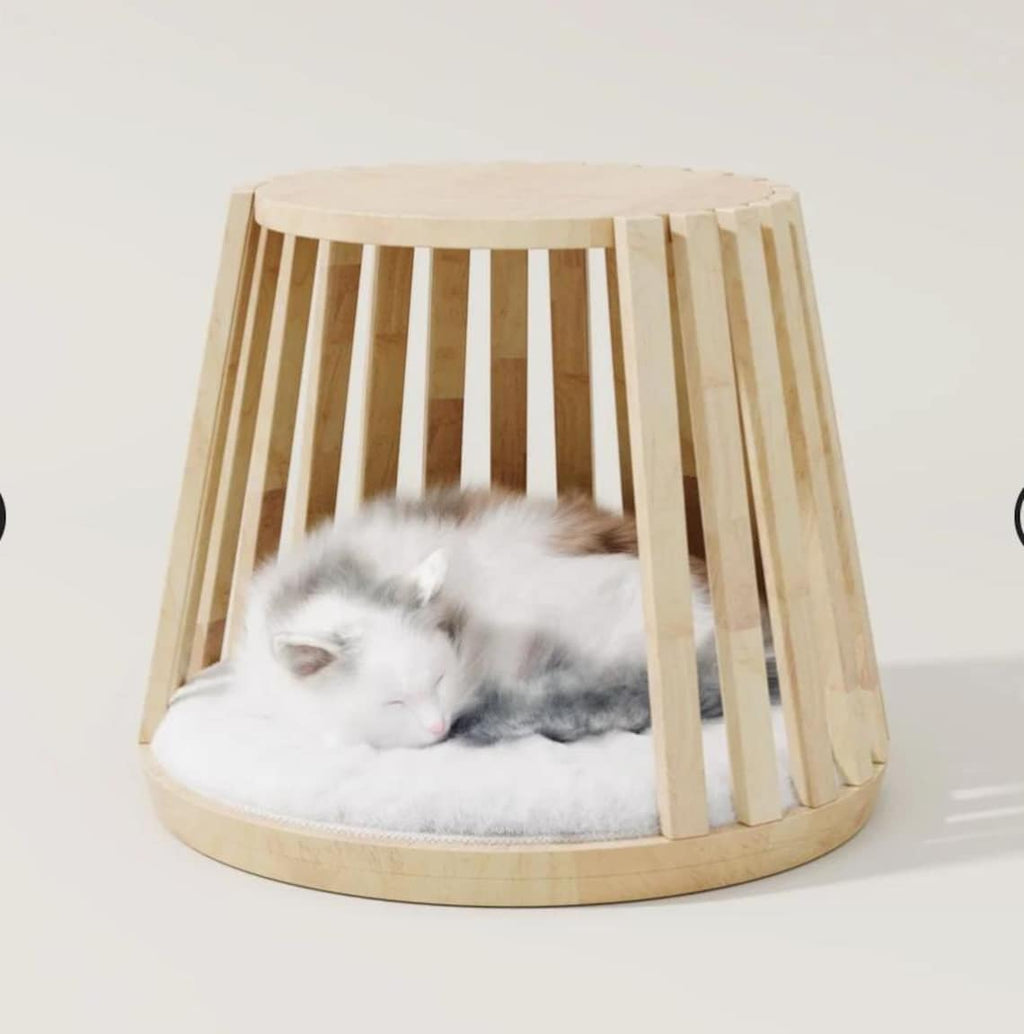 Wooden cat bed