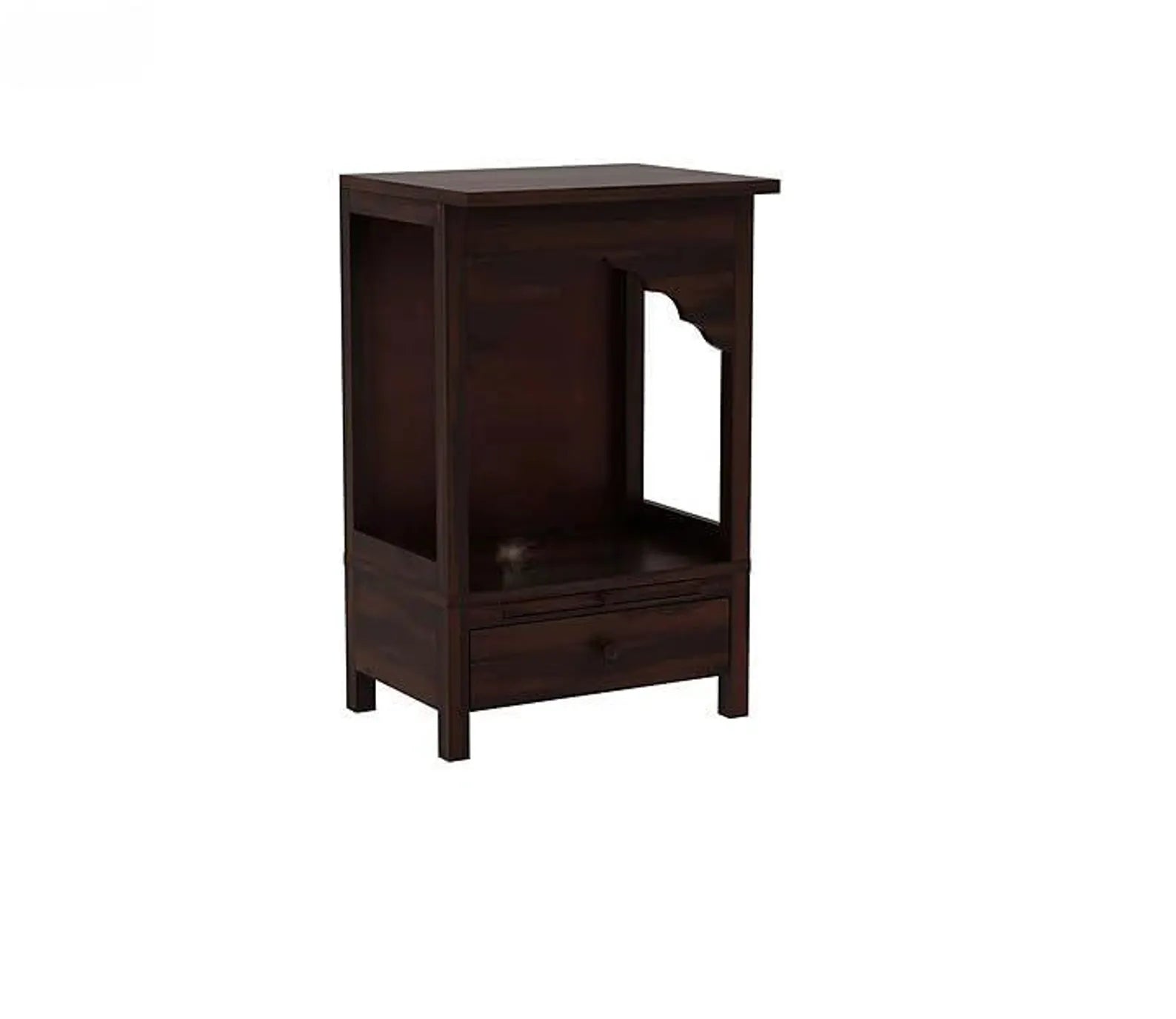 Heritage Arch Solid Wood Home Temple with Storage Drawer