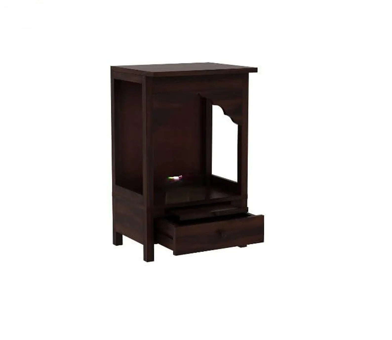 Heritage Arch Solid Wood Home Temple with Storage Drawer