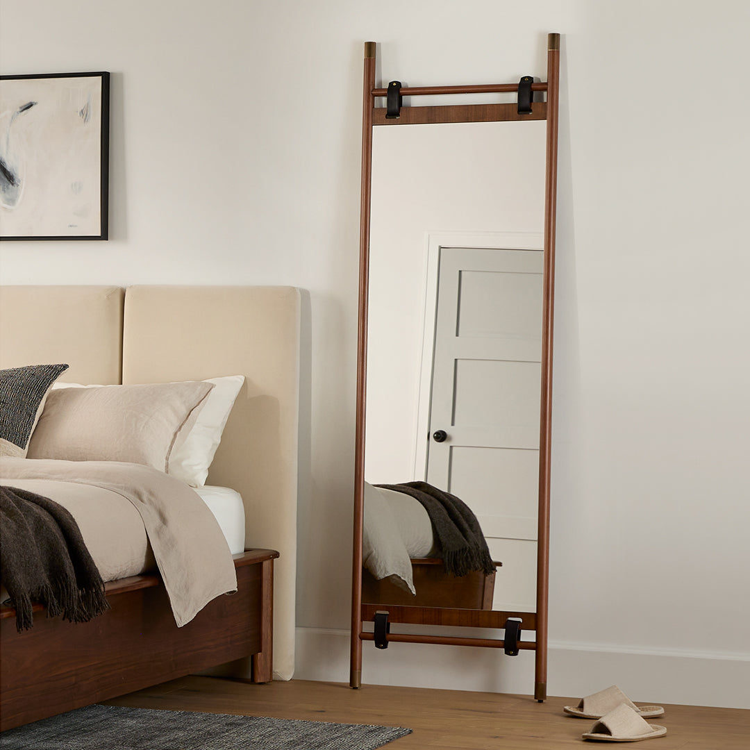 Beau Floor Mirror - Walnut