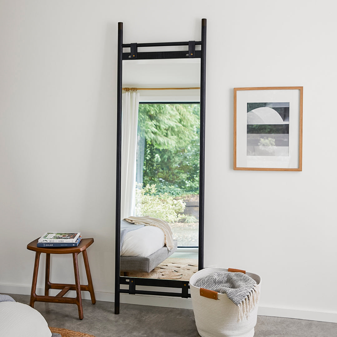 Beau Floor Mirror - Walnut