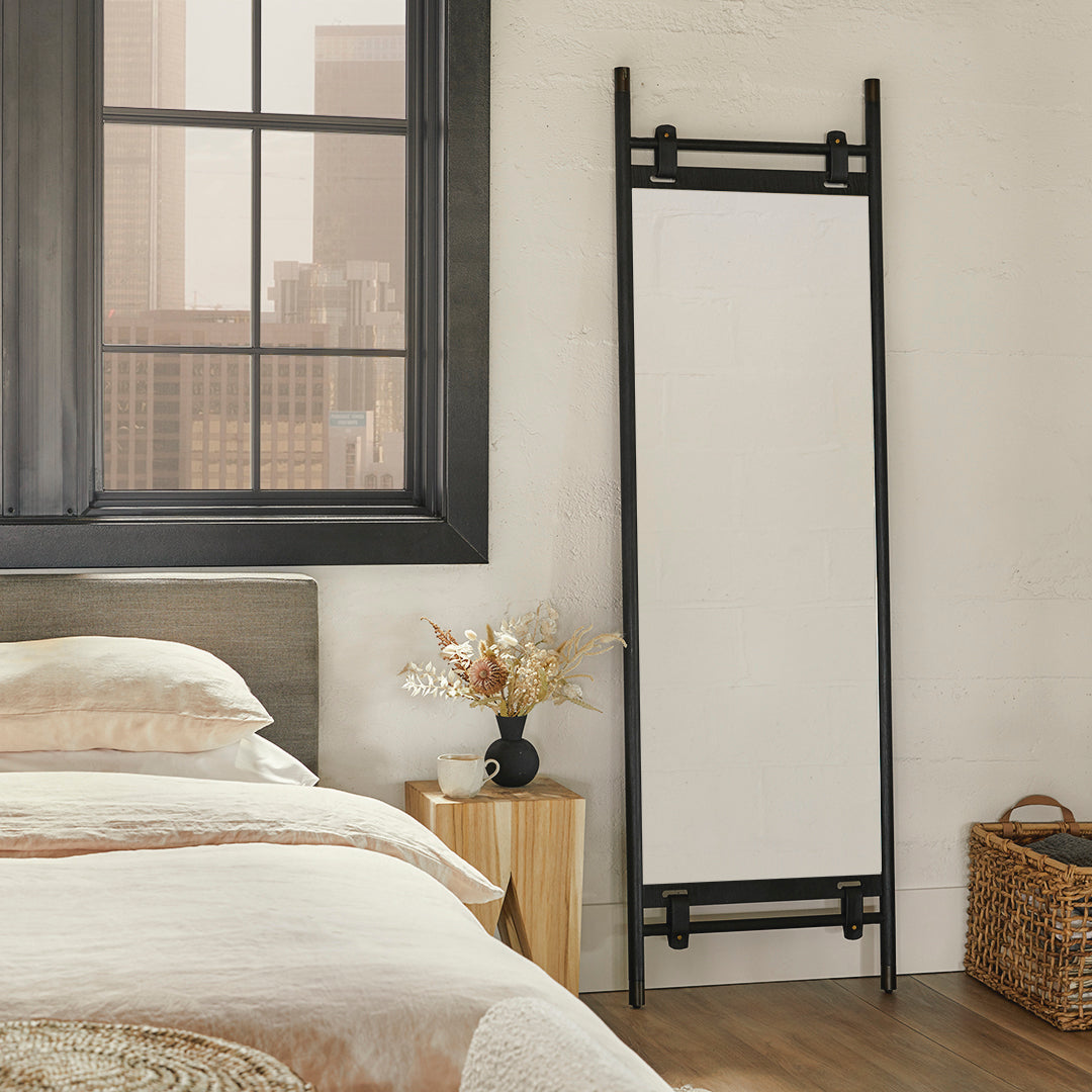 Beau Floor Mirror - Walnut