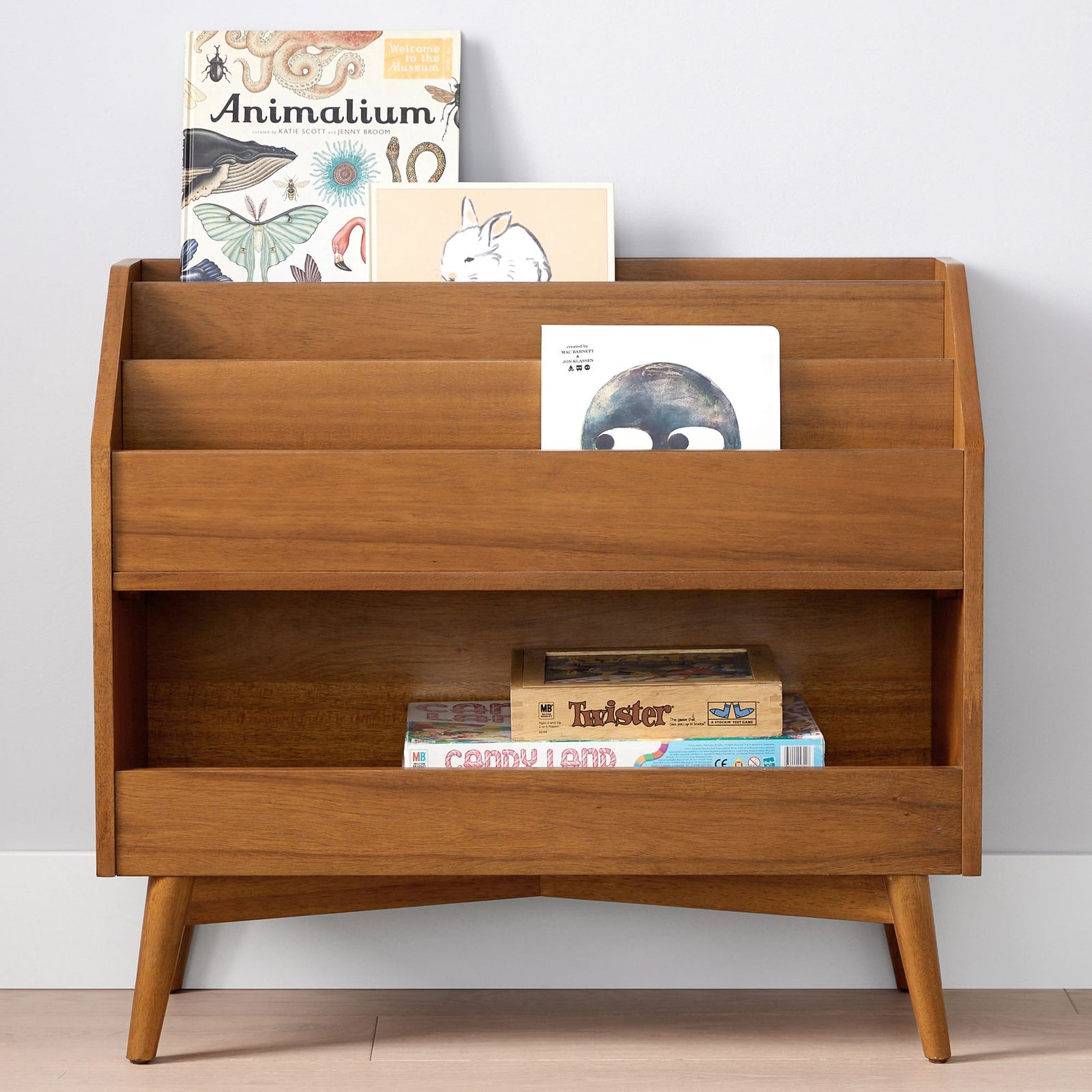 Solid Wood Kids Toy Storage with Bookrack | Mamta Handicraft