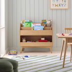 Solid Wood Kids Toy Storage with Bookrack | Mamta Handicraft