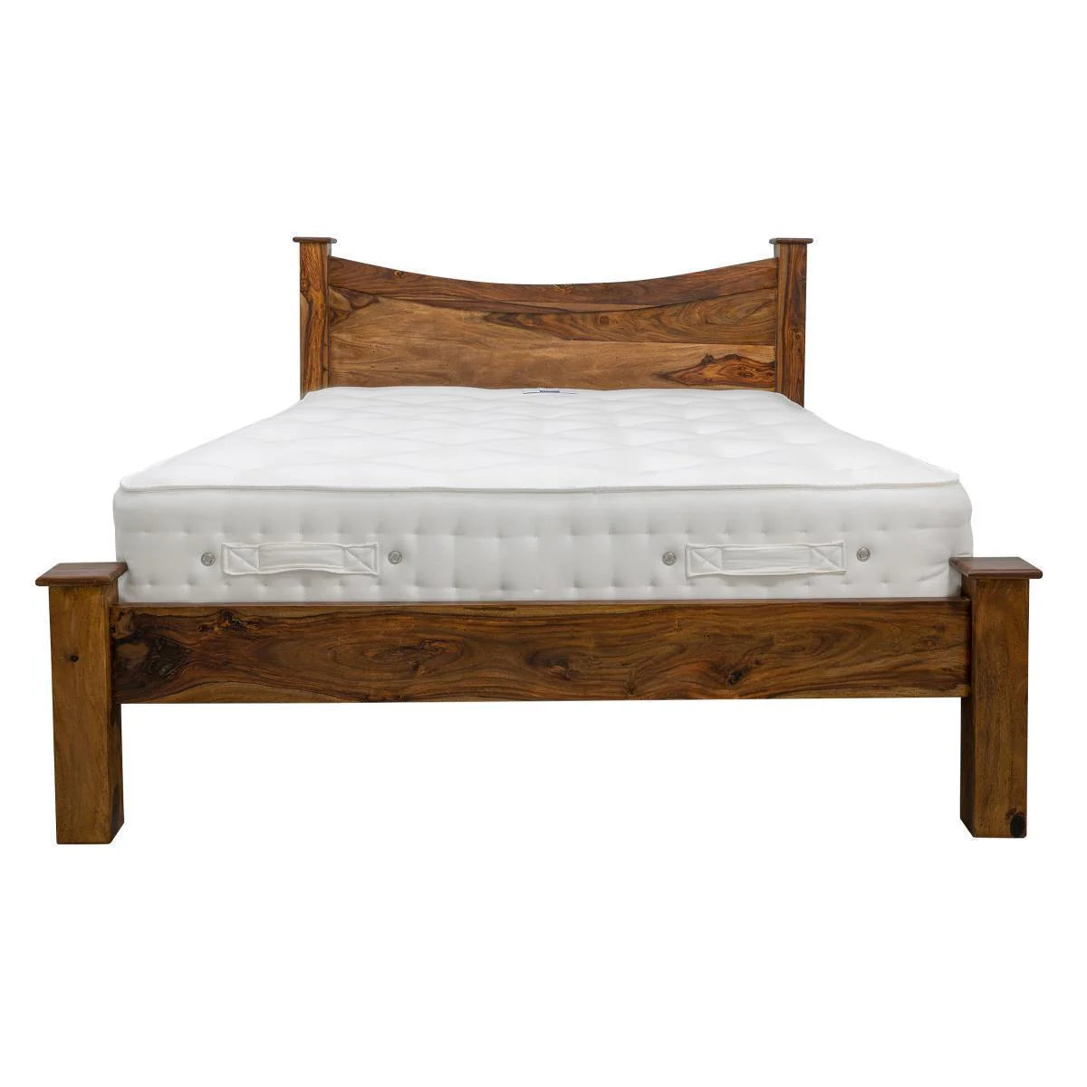 Sierra Curved Bed – Elegant Solid Sheesham Wood Queen Size Bed