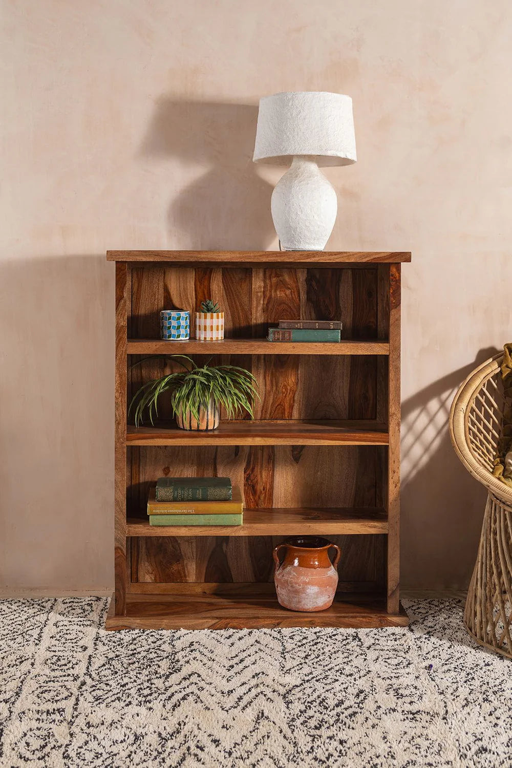 Sierra Sheesham Wood Bookshelf – Modern Space-Saving Design