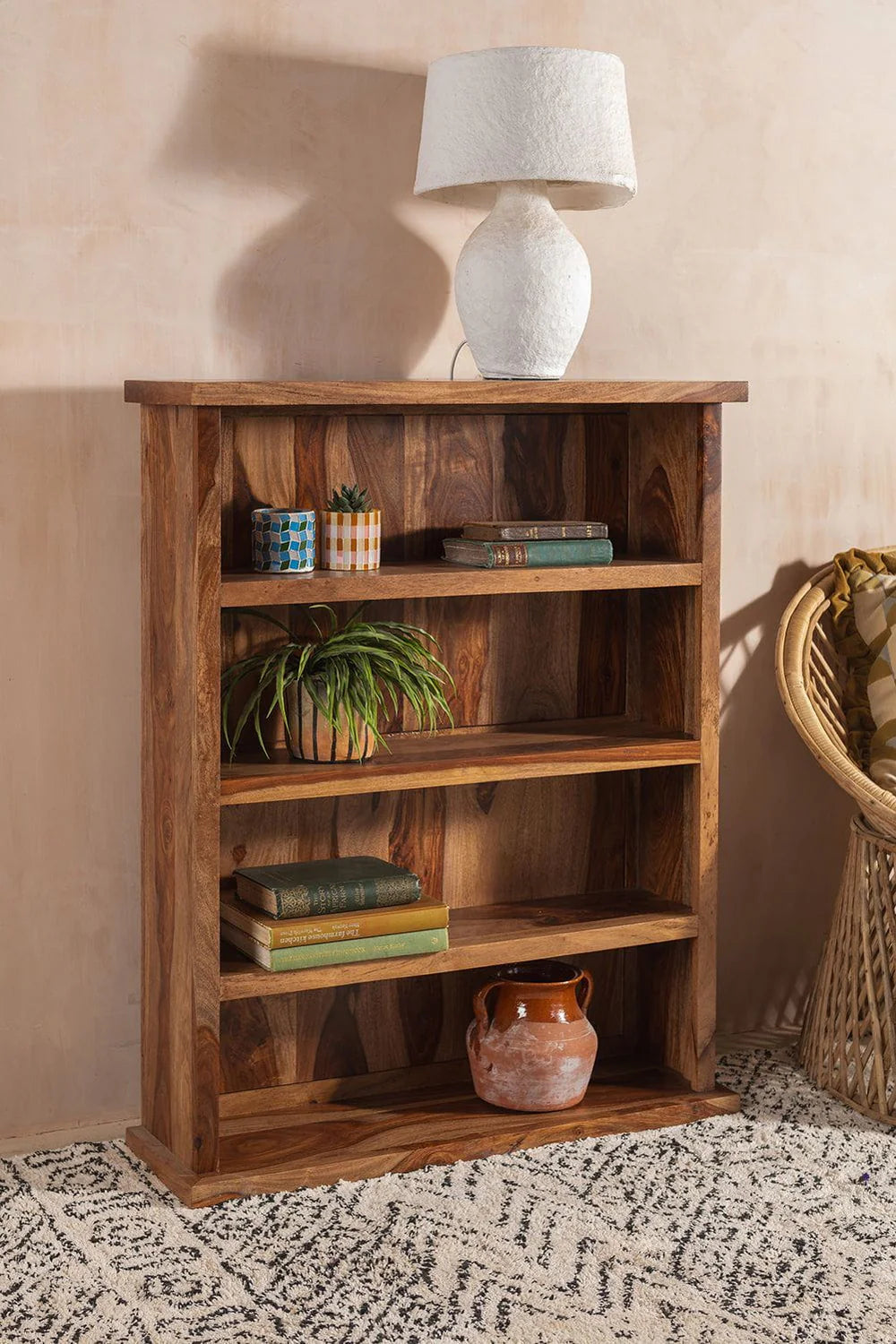 Sierra Sheesham Wood Bookshelf – Modern Space-Saving Design