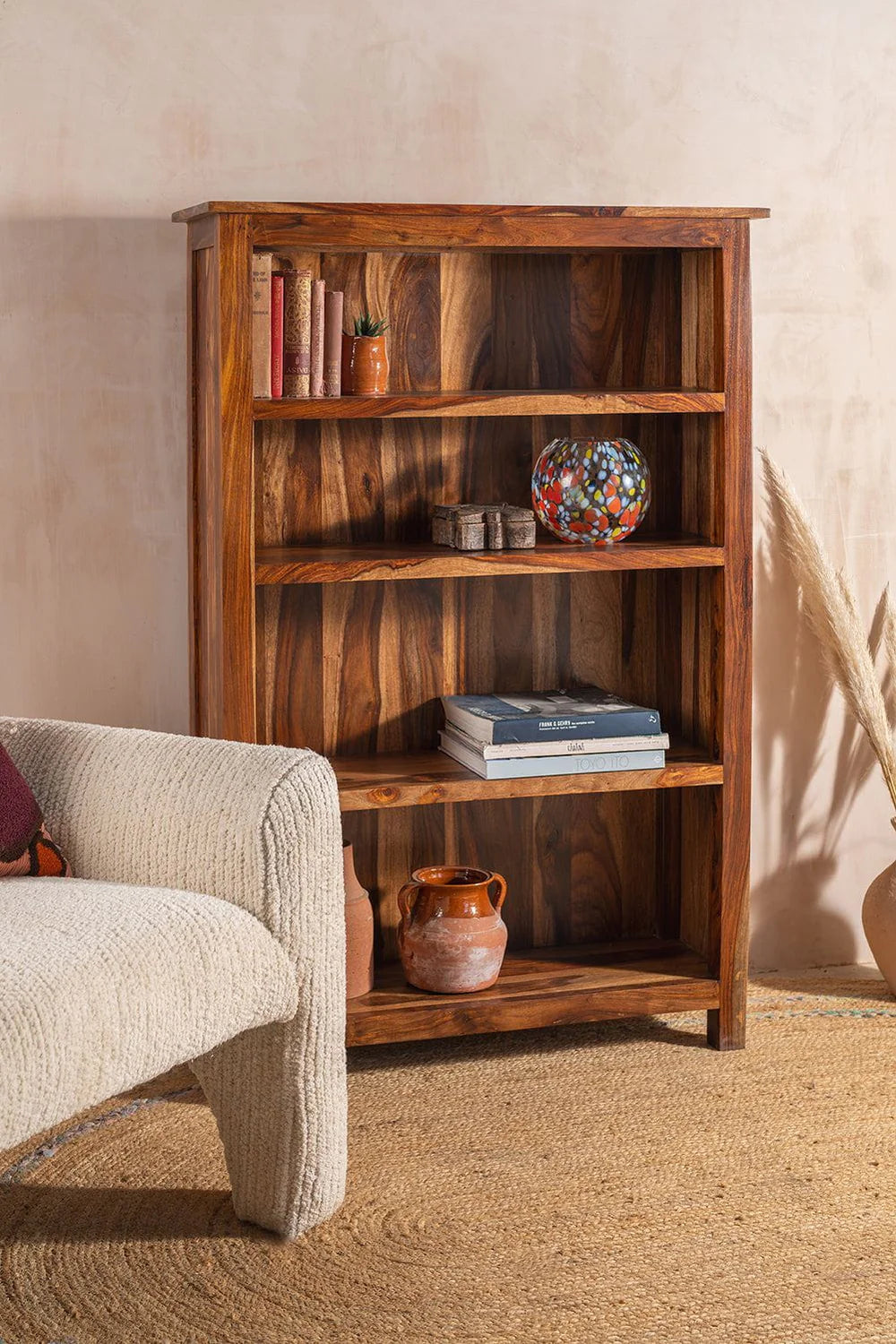 Sierra Solid Wood Bookcase – Mid-Size Storage Shelf
