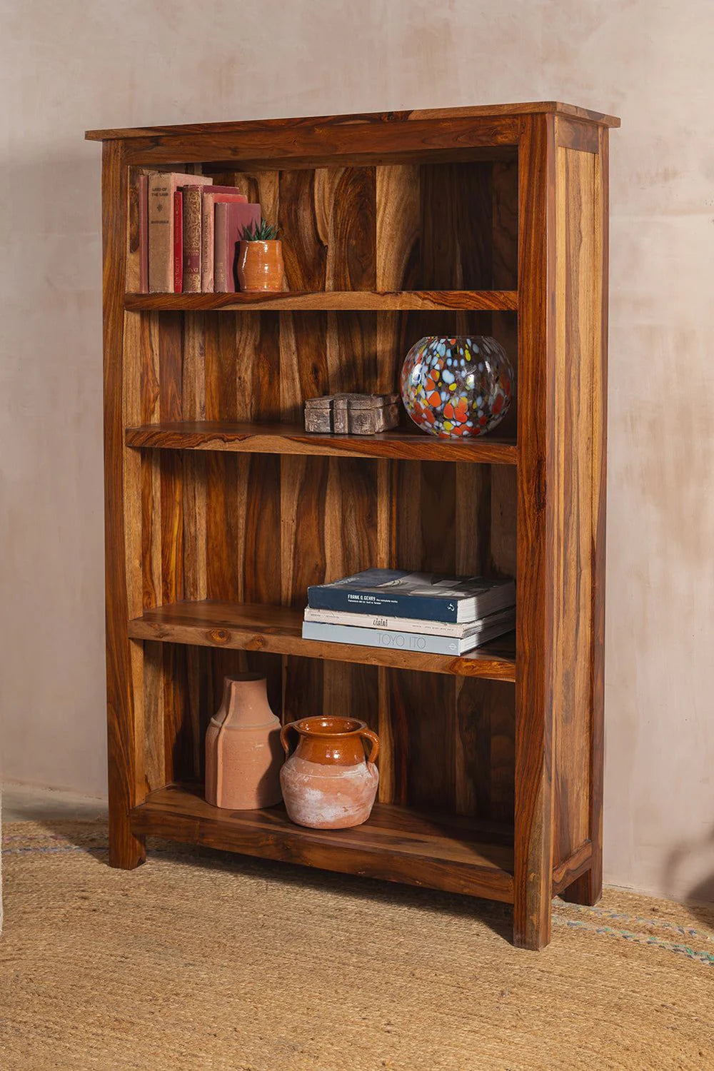 Sierra Solid Wood Bookcase – Mid-Size Storage Shelf