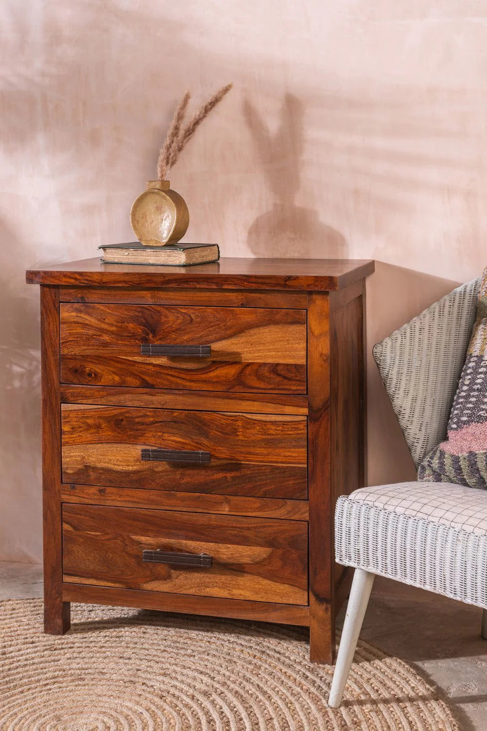 Sierra Luxe Chest of Drawers-Solid Sheesham Wood Storage Unit