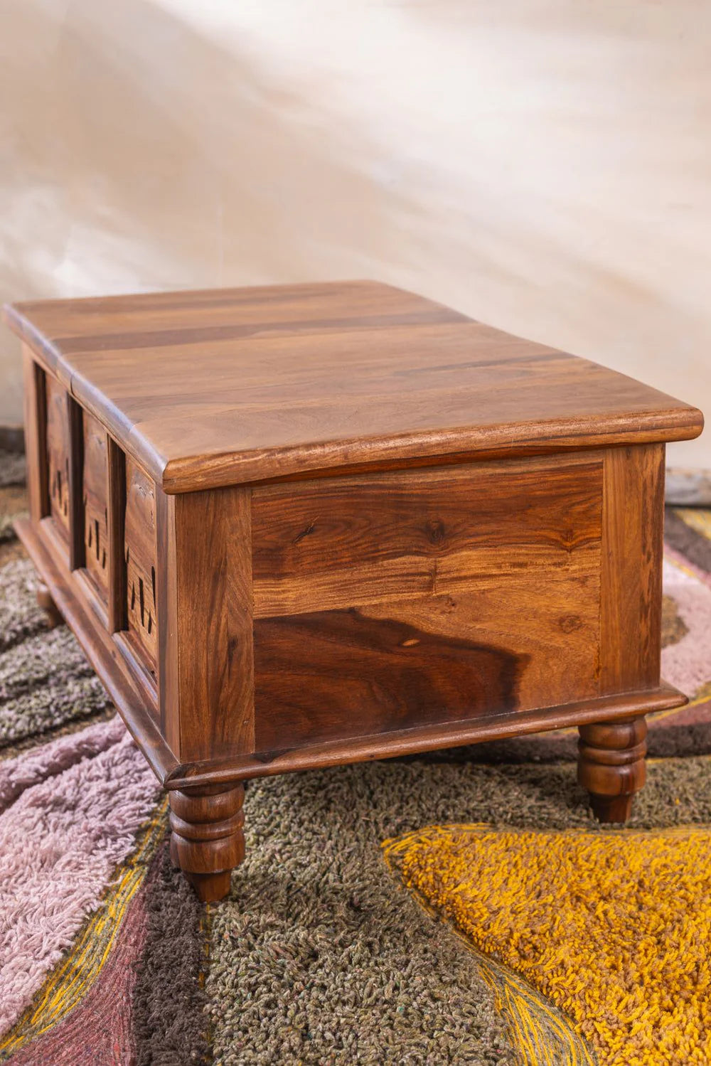 Sierra Hathi Coffee Table Storage Detail | Mamta Handicraft