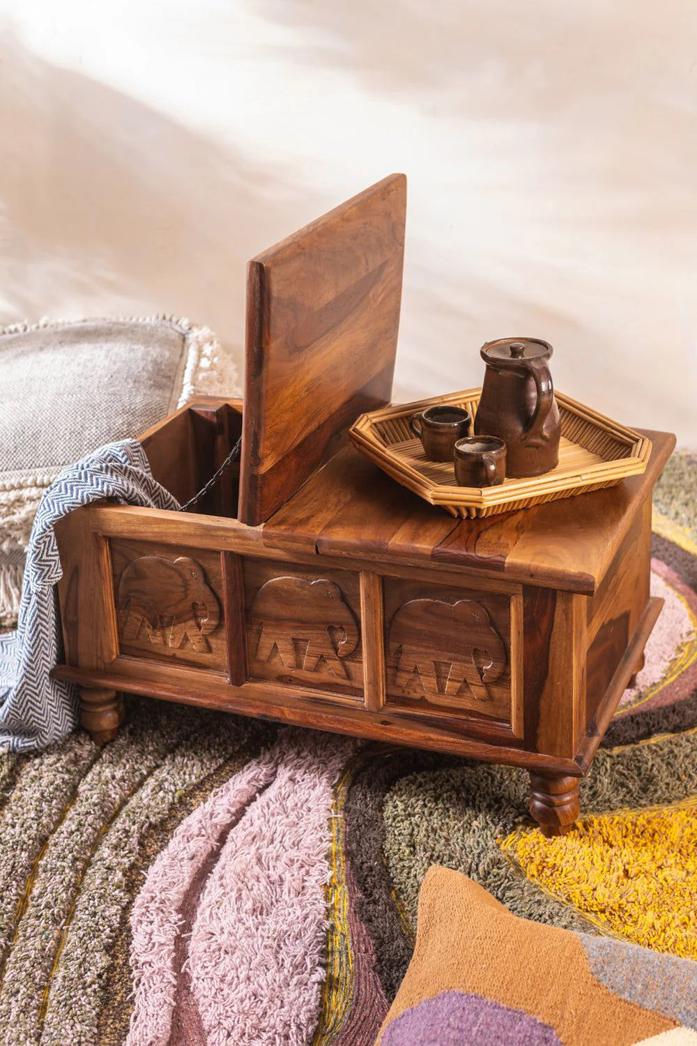 Sierra Hathi Coffee Table Solid Wood | Mamta Handicraft