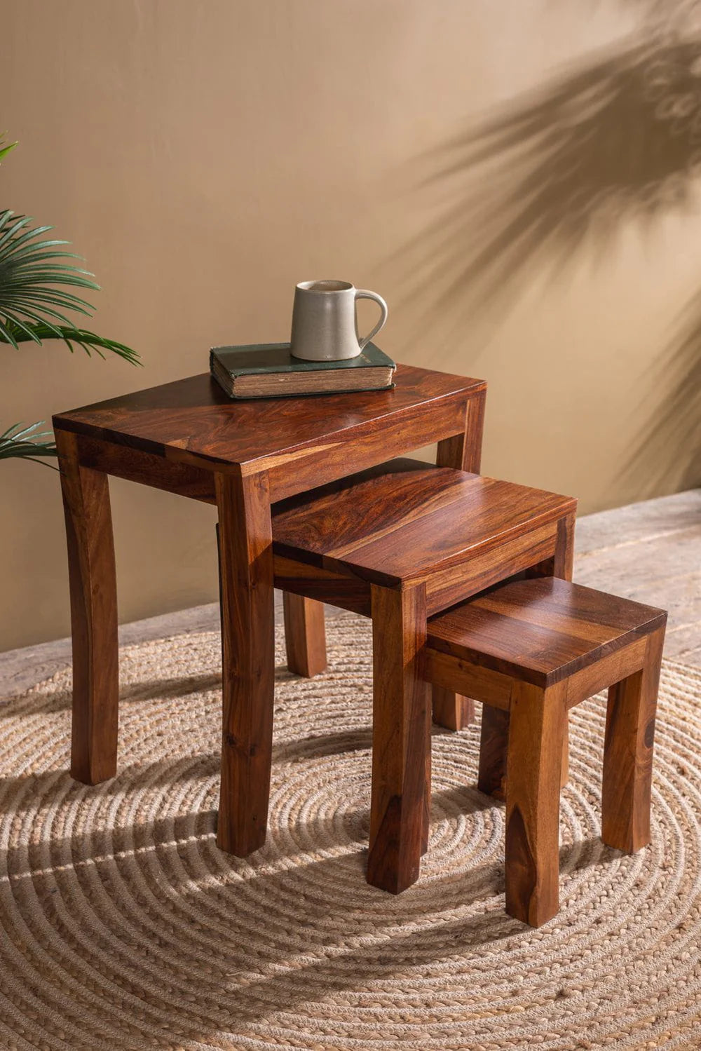 Seiraa Nest of Tables Set of 3 Sheesham Wood | Mamta Handicraft