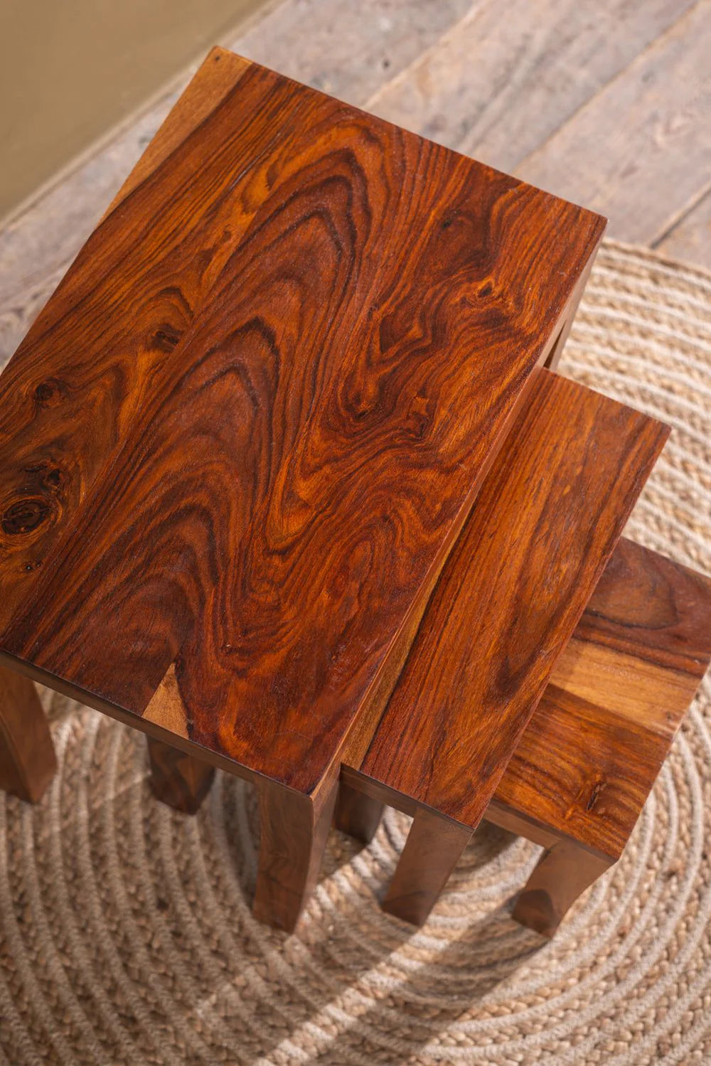 Seiraa Nesting Tables Solid Wood | Mamta Handicraft