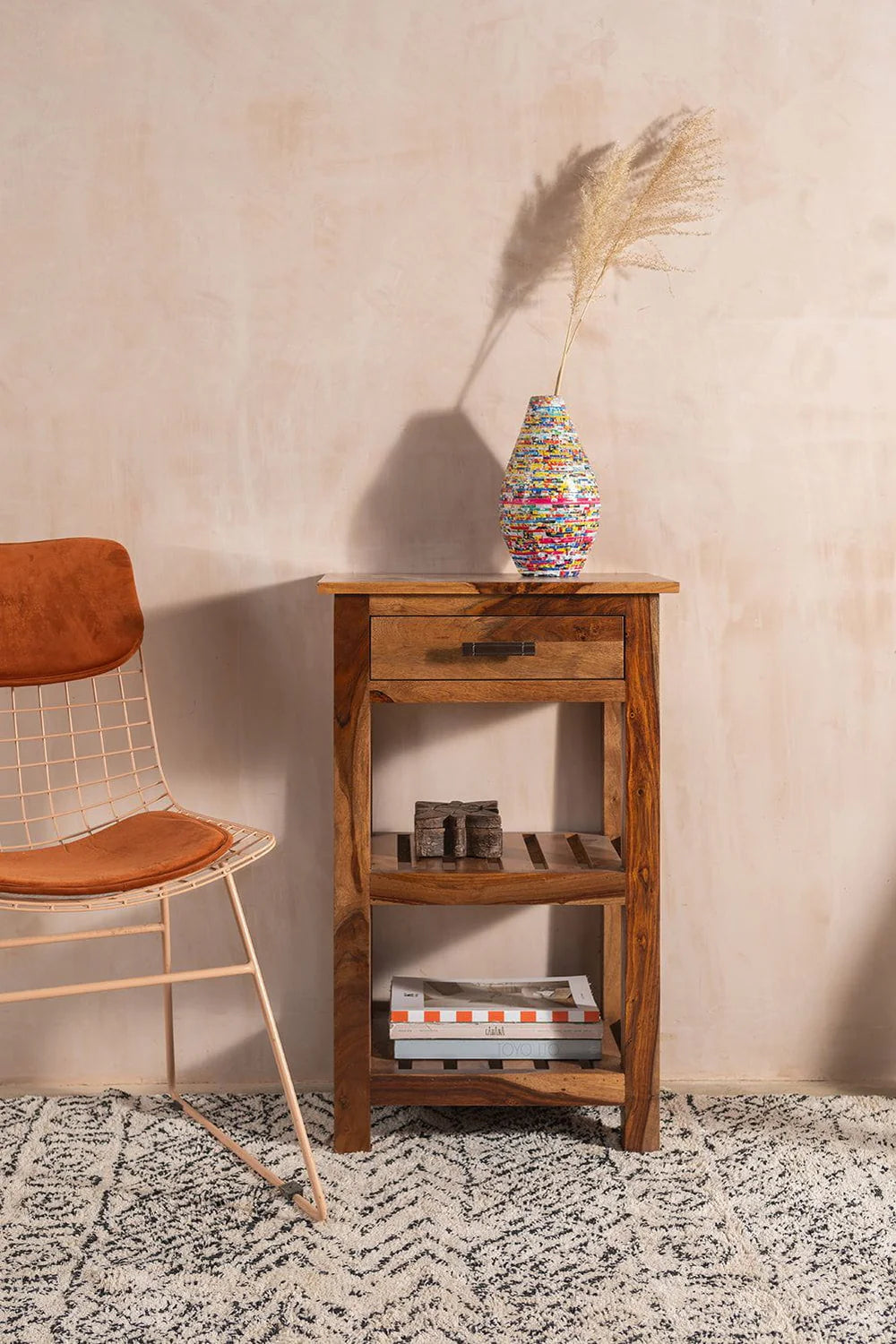 Sierra Bedside Table Sheesham Wood | Mamta Handicraft