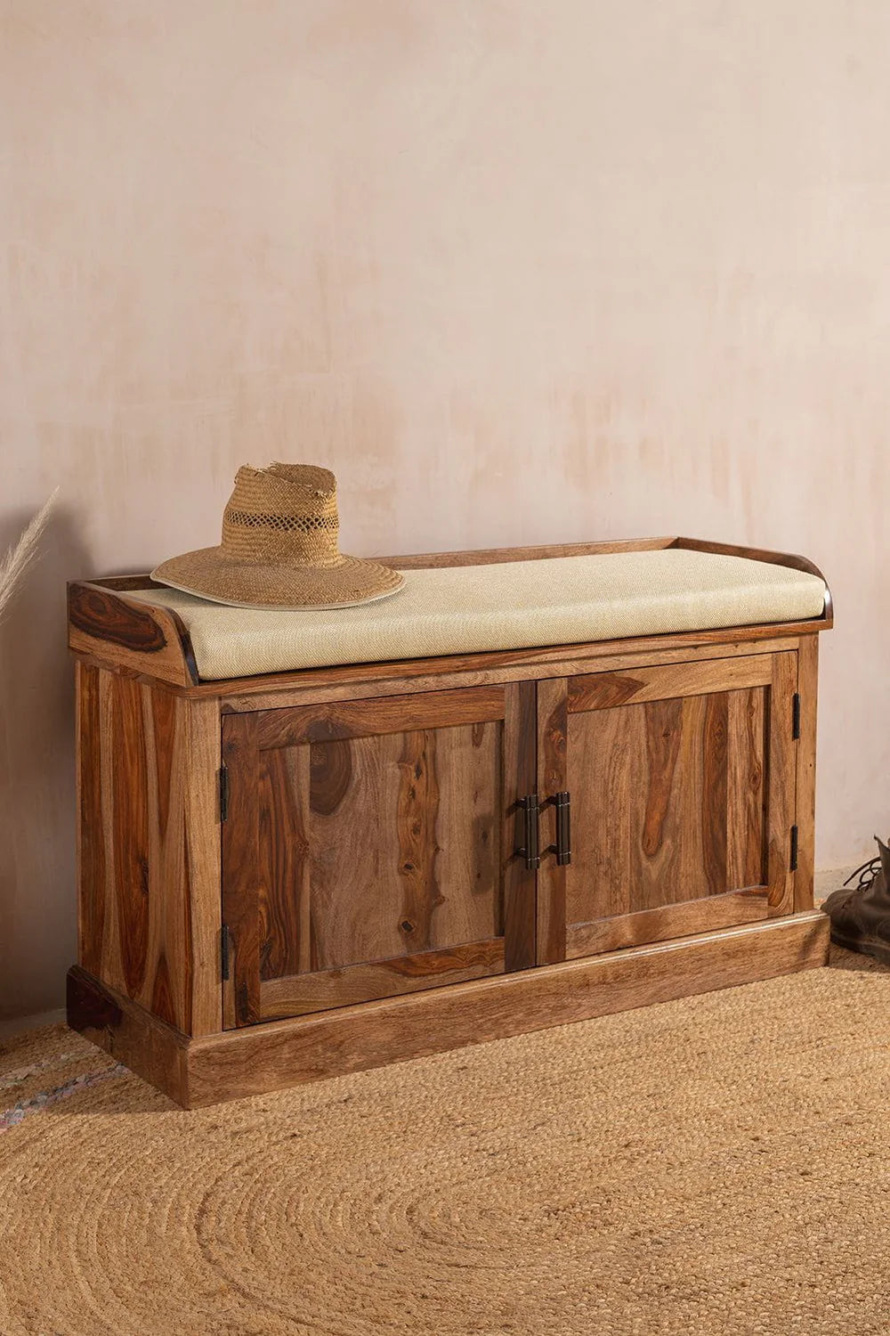 Sierra Storage Trunk with Cupboard Sheesham Wood | Mamta Handicraft
