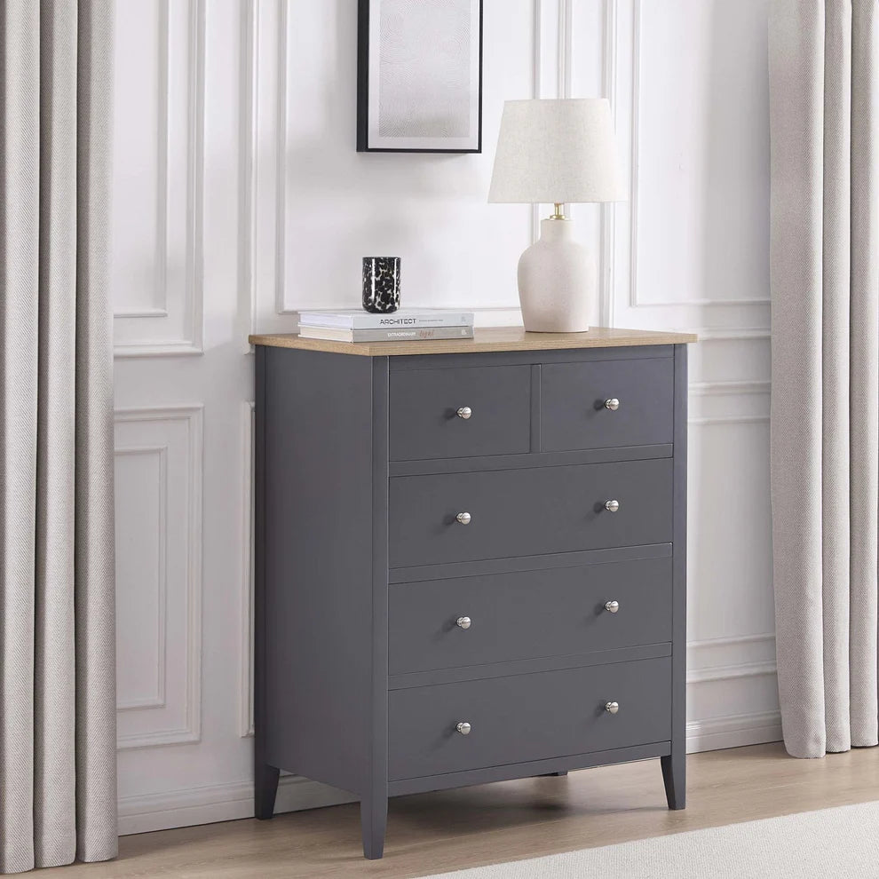 Wynmist Solid Wood 5-Drawer Chest | Mamta Handicraft