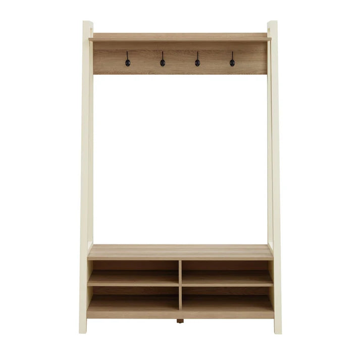 Wynmist Solid Wood Hallway Shelf with Hooks | Mamta Handicraft