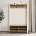 Wynmist Solid Wood Hallway Shelf with Hooks | Mamta Handicraft