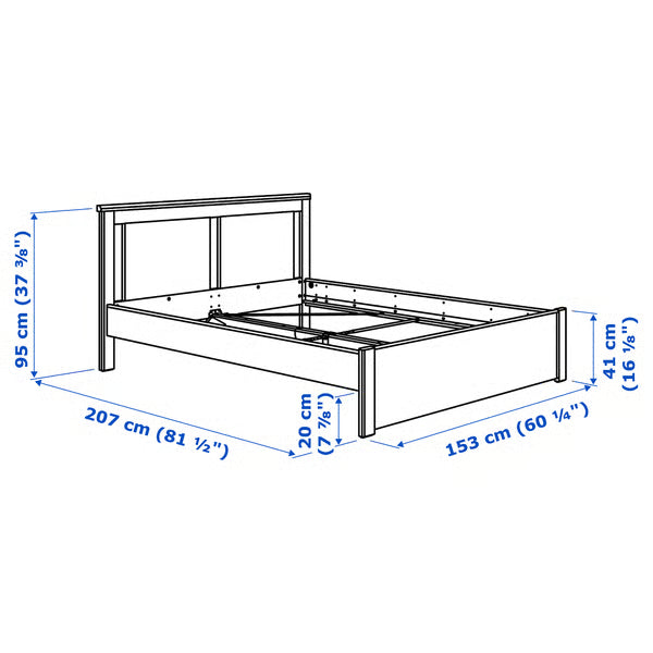 Bedroom furniture, set of 4, brown, 140x200 cm (55 1/8x78 3/4 ")