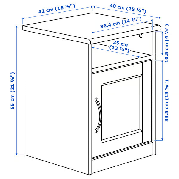 Bedroom furniture, set of 4, brown, 140x200 cm (55 1/8x78 3/4 ")