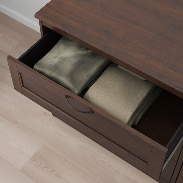 Bedroom furniture, set of 4, brown, 140x200 cm (55 1/8x78 3/4 ")