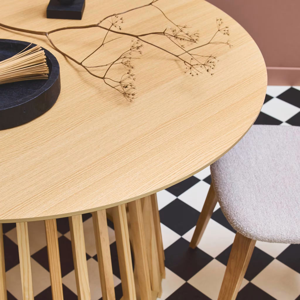 Clara - wooden dining table, D120cm 4 places