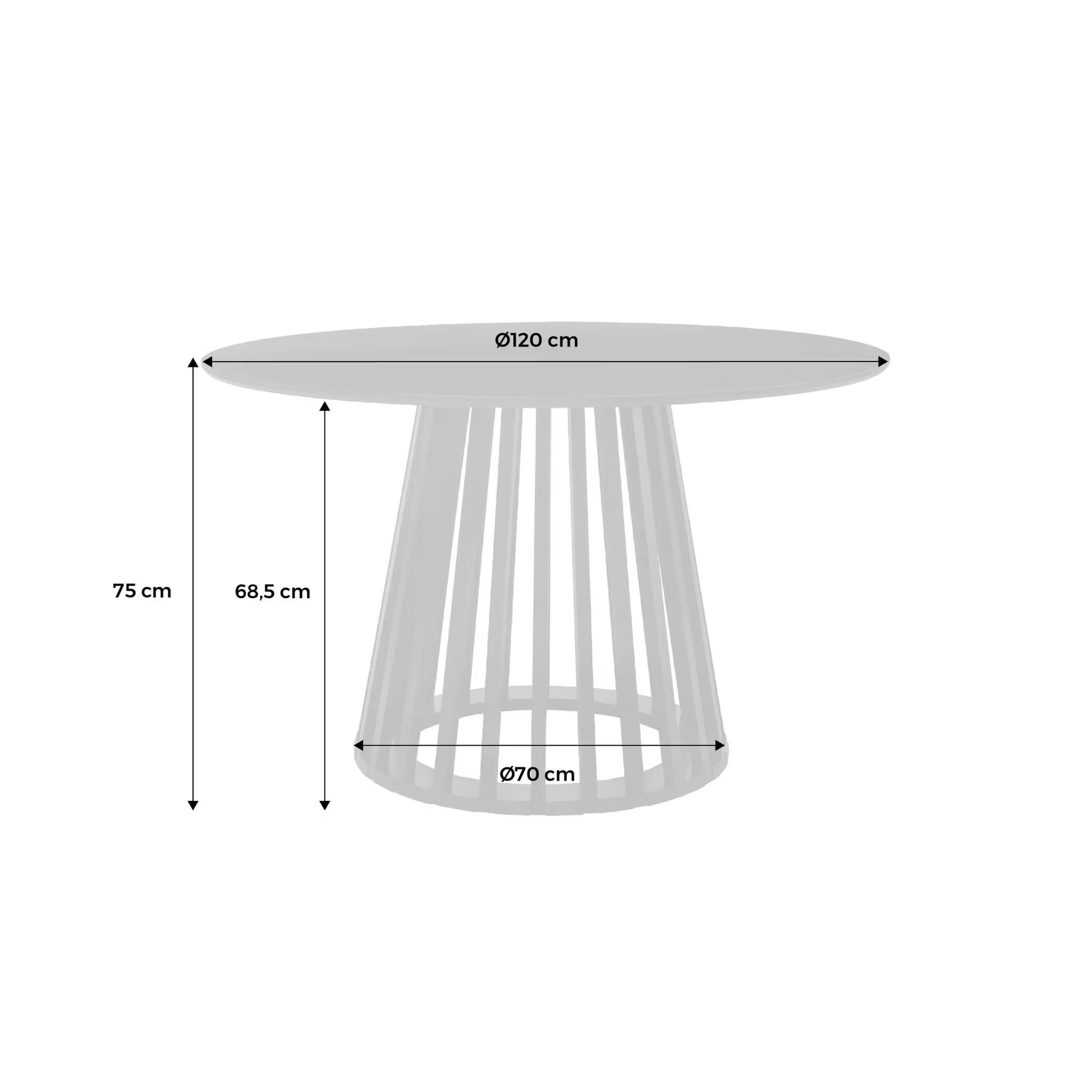 Clara - wooden dining table, D120cm 4 places