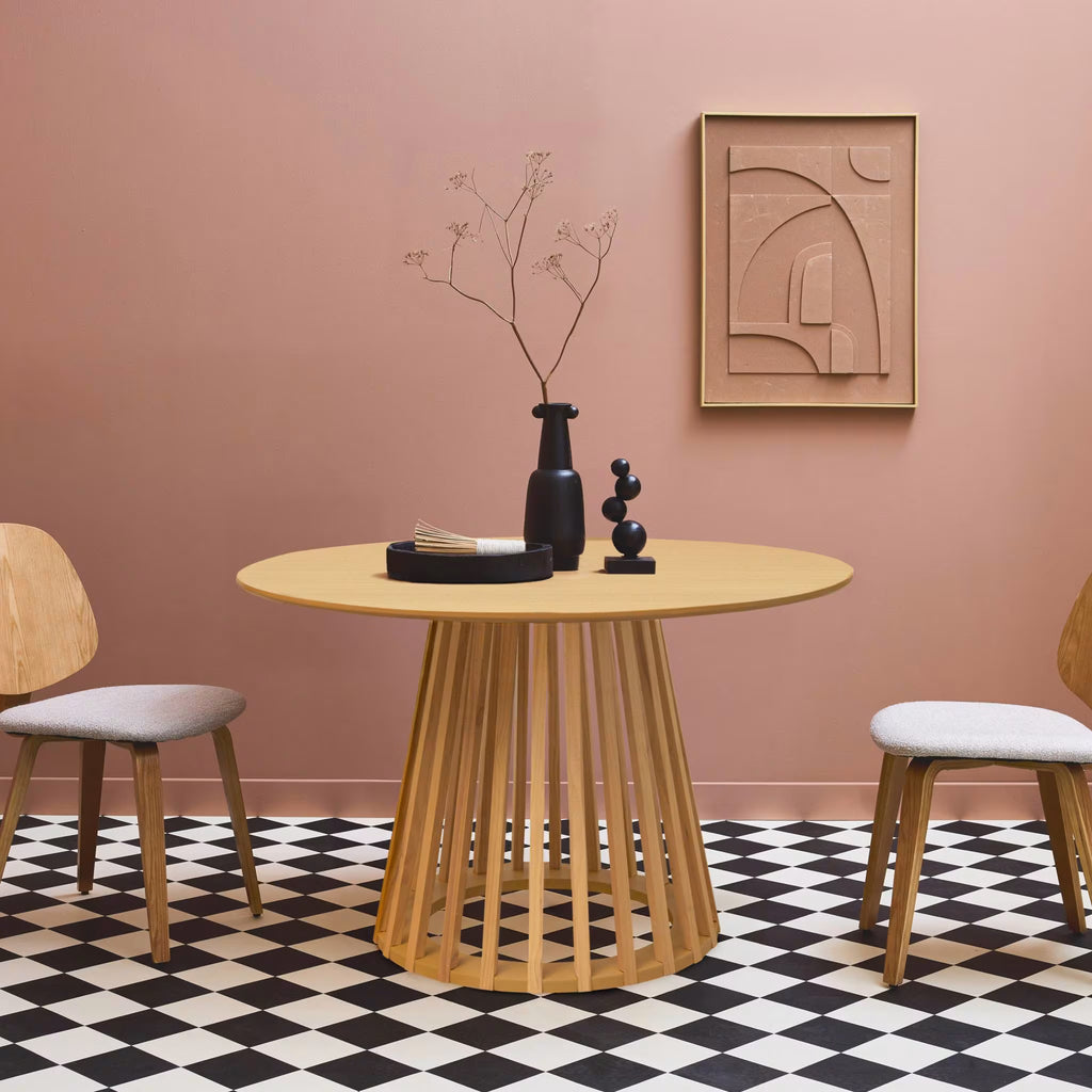 Clara - wooden dining table, D120cm 4 places