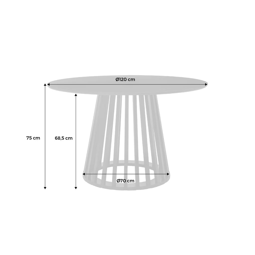 Clara - wooden dining table, D120cm 4 places