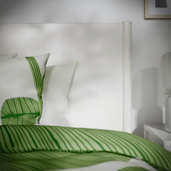Bedroom furniture, set of 3, incl bed storage/brown stained oak veneer, 180x200 cm (70 7/8x78 3/4 ")